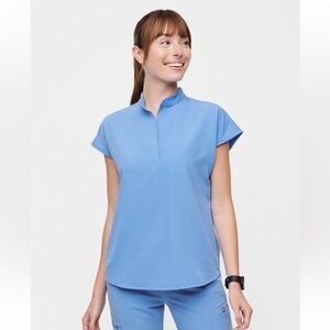 Figs Medium Ceil Blue Scrub Set - Dowa Pants + Rafaela Top